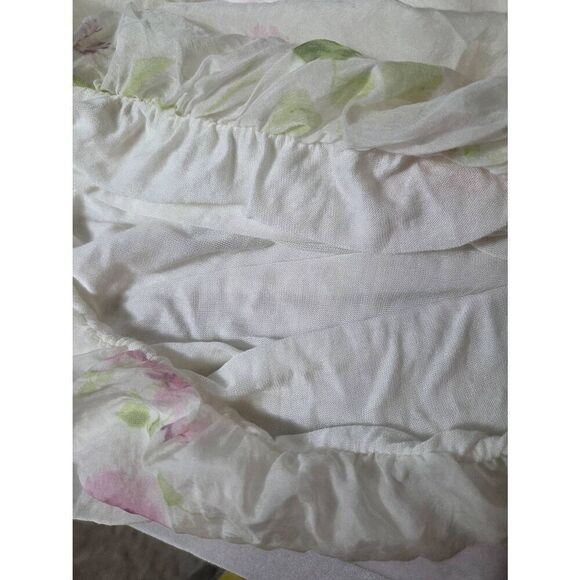 Giusy Italy 100% Silk V-Neck Flutter Sleeve Ethereal Floral Fairycore Top Sz. S - Picture 7 of 8